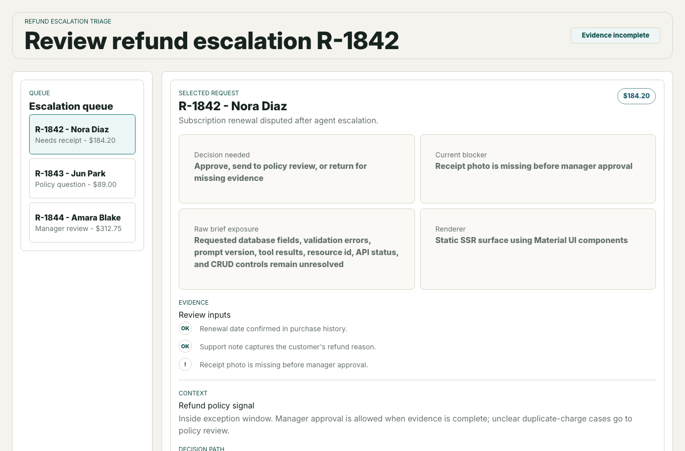 GPT-5.5 xhigh via codex exec - Material UI only screenshot